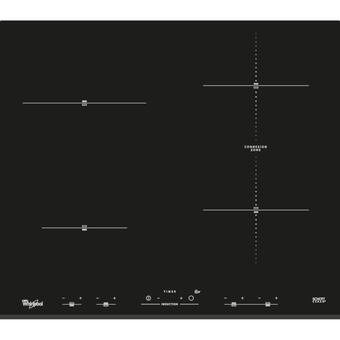 WHIRLPOOL ACM932BF Plaque de cuisson induction - 4 foyers - 7000W - L58 cm x P51cm - Noir