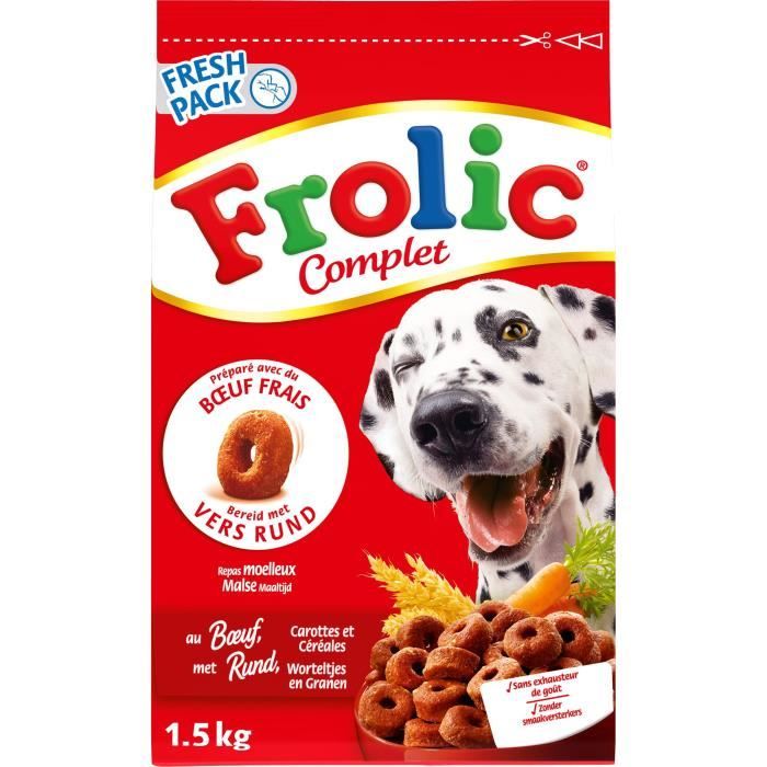 FROLIC Croquettes bœuf carottes - Pour chien - 1.5 kg