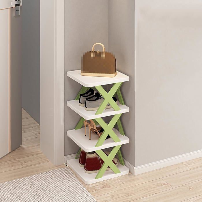 Meuble D'entrée 3 En 1 : étagère à Chaussures + Porte-manteau + Rangement | Métal Blanc, 60x25x152 Cm