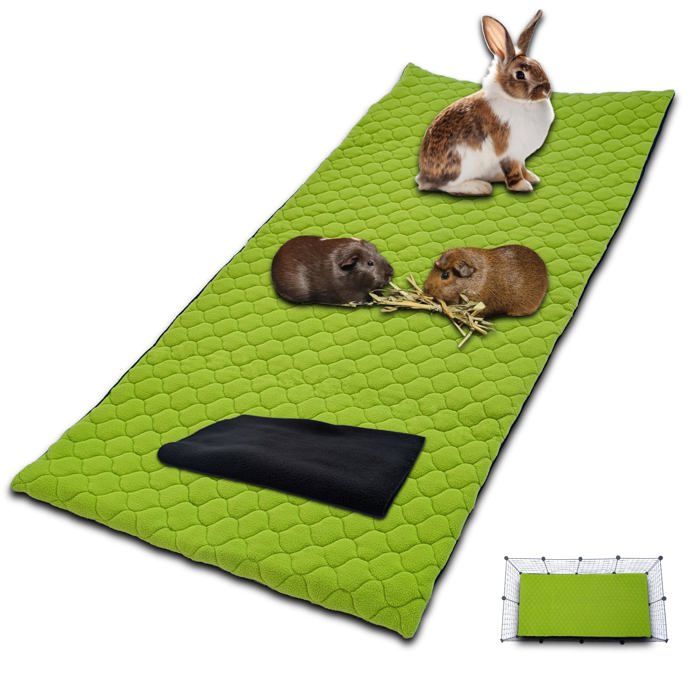 Meilleurs prix pour NEO SOLVO Tapis Litière Polaire pour Cochon d'Inde et Lapin - 70 x 140 cm Vert - Absorbant et Imperméable