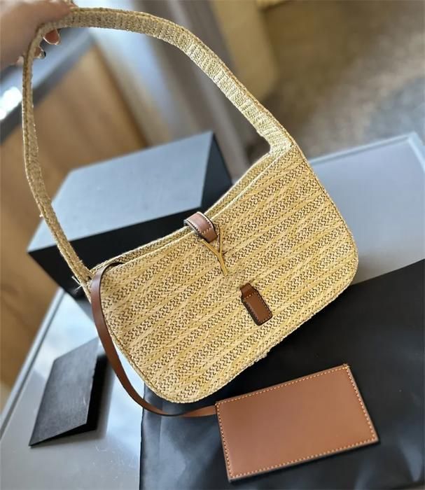 Sac à Main Bandoulière En Paille Marron - Neuf, Zipé, Sangle Ajustable, Léger