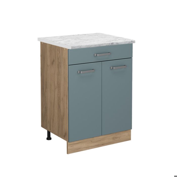 Meuble cuisine R-Line 60cm PT Marbre Bleu-gris/Chêne de force doré Vicco 46730