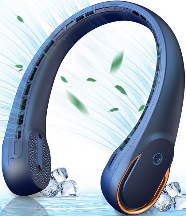 Ventilateur de cou portable - AVEKI - Batterie 4000 mAh - Ultra silencieux - 3 vitesses réglables - Aveki