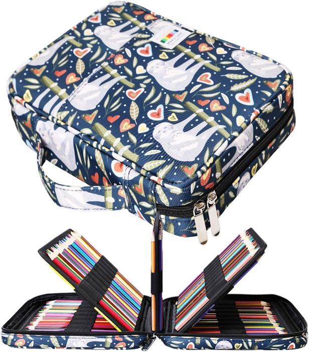 Trousse à Crayons Double Couche 20 Cm - Grande Capacité, Tissu Oxford, Parfaite Pour école, Voyage Ou Dessin