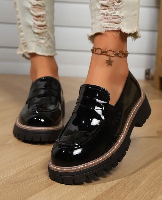 Mocassins à plateforme pour femme ECELEN Vernis brillant