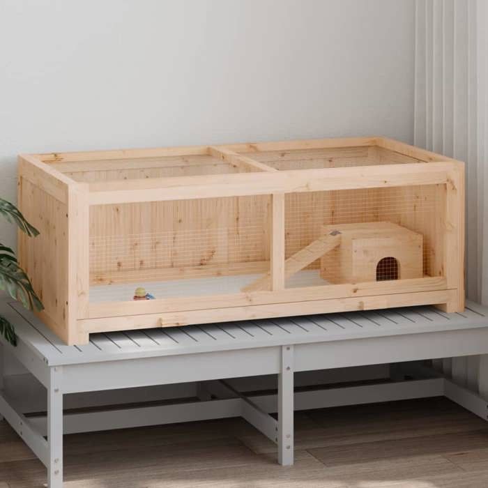 Comparer les prix de Meilleures Poulailler-Enclos-Cage à hamster 104x52x38 cm bois massif de sapin SSD2152032