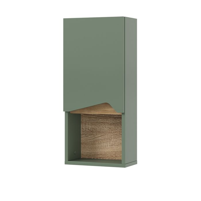 Armoire de salle de bain Marelle 30x67cm avec porte et compartiment ouvert Vert/Chêne Artisan Vicco 54402