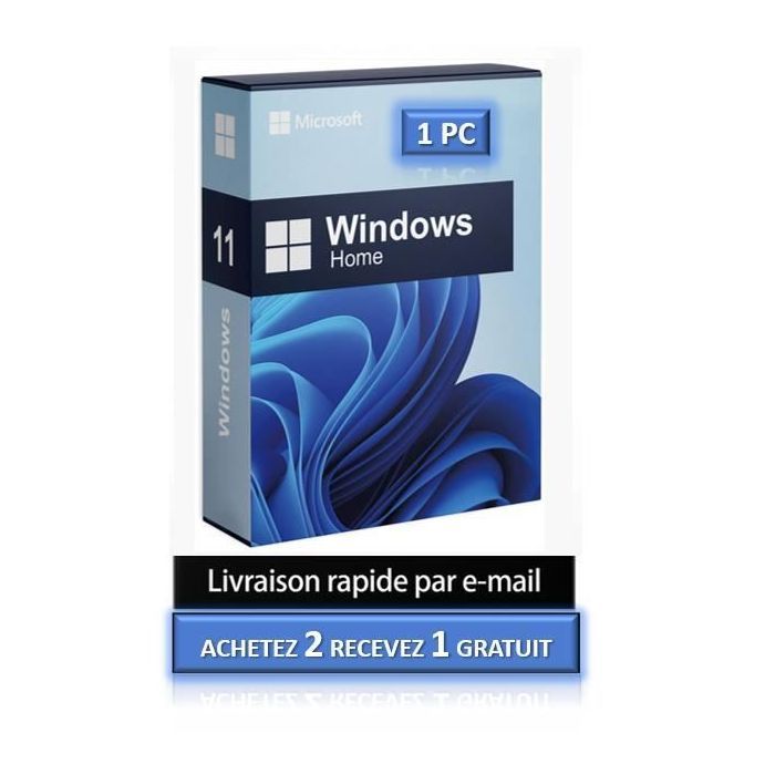 Logiciel – Microsoft – Windows 11 Famille  –  Clé dactivation – 1 PC – Licence authentique