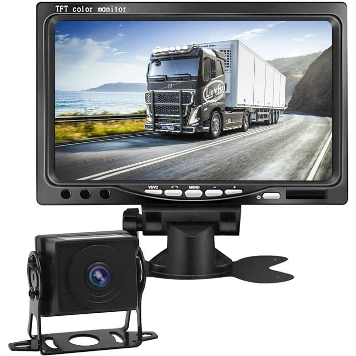Kit Caméra De Recul BEYI 1080P HD – Écran LCD 7″ Et Filaire Caméra Signal Stable En Temps Réel, Vision Nocturne Étanche, Pour Camion, Camping-Car, Remorque & Utilitaire (12V-24V) Avec 15m Câble - 2