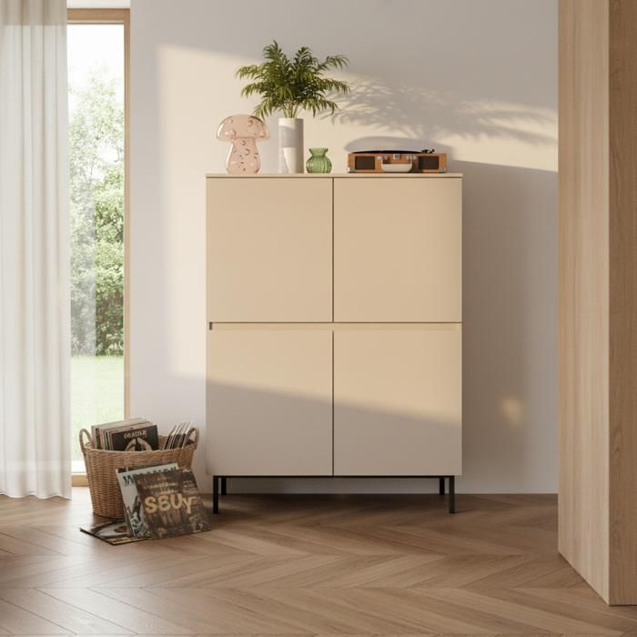 Buffet haut ARNI cachemire 4 portes 100cm Buffet haut ARNI cachemire 4 portes 100cm