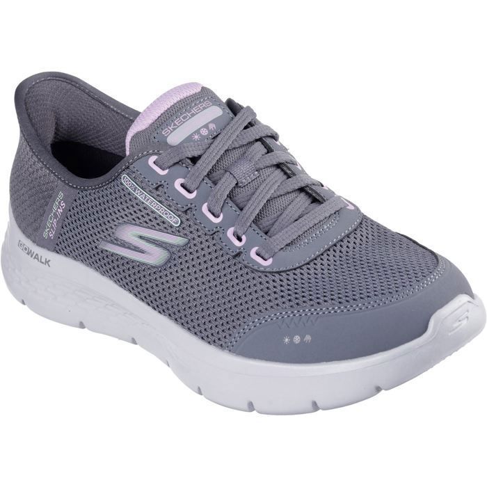 Skechers Skechers Go Walk Flex Clear Creek Baskets Pour Femmes En Tissu De Couleur Charbon/Lavande