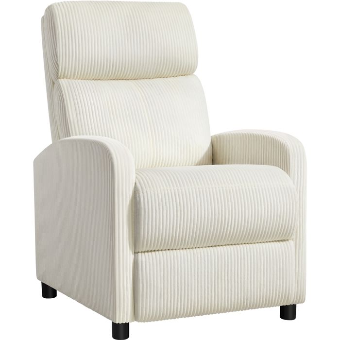 Yaheetech Fauteuil Inclinable en Velours Fauteuil de Salon Rembourré Fauteuil Convertible avec Repose Pied Beige Yaheetech Fauteuil Inclinable en Velours Fauteuil de Salon Rembourré Fauteuil Convertible avec Repose Pied Beige