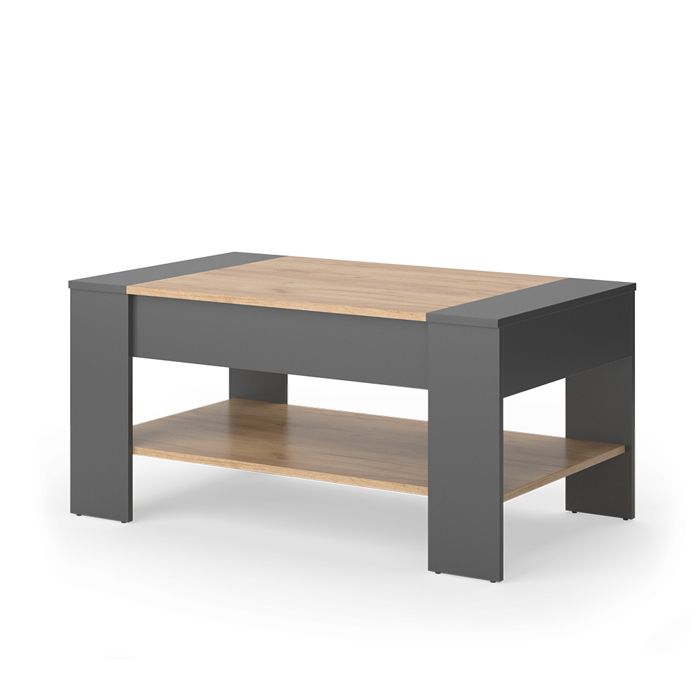 Table basse August 99.6x58.8cm avec tiroir Chêne de force doré/Anthracite Vicco 55595 Table basse August 99.6x58.8cm avec tiroir Chêne de force doré/Anthracite Vicco 55595