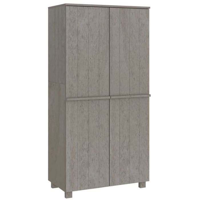 Gris Garde-robe CLARENCE Armoire penderie Pour chambre HAMAR Gris clair 89x50x180 cm Bois massif de pin LV1499