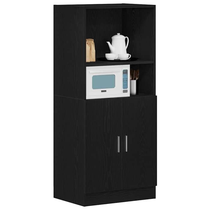 Armoire de cuisine en bois dingénierie - vidaXL - Noir - 57x415x1315 cm - Grand espace de rangement
