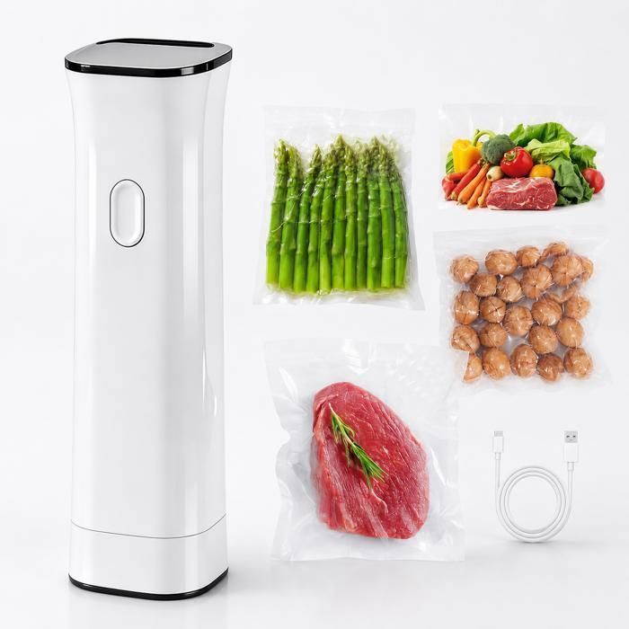 Machine sous vide portable mini pompe sous vide alimentaire sans fil rechargeable USB avec sacs réutilisables
