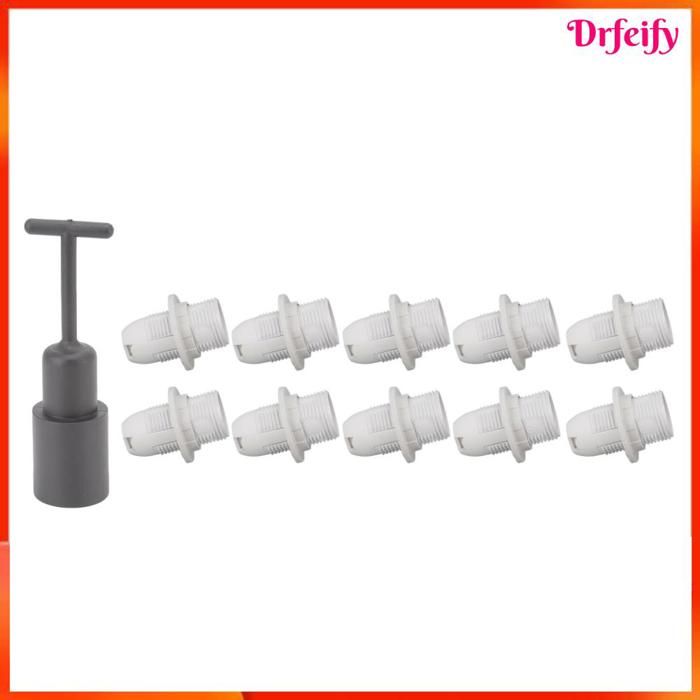 Support de douille E14 - AKOZON - 10 pièces - Noir - Noyau cuivre - Manche 130 mm