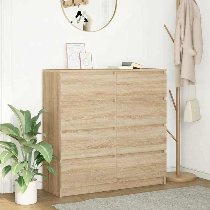 NEW 2026 Buffet Classique Armoire latérale pour salon chêne sonoma 100x35x99 cm bois dingénierie L3573