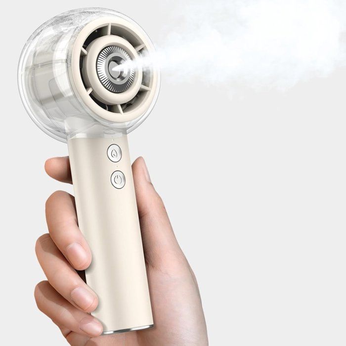 Ventilateur portable-Mini ventilateur-Ventilateur de poche avec effet brumisateur-Rechargeable-Idéal