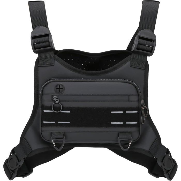 Sac Poitrine Sport Homme Résistant à l’Eau Léger avec Porte-Téléphone Intégré et Rangement Supplémentaire pour Running et Vélo Noir