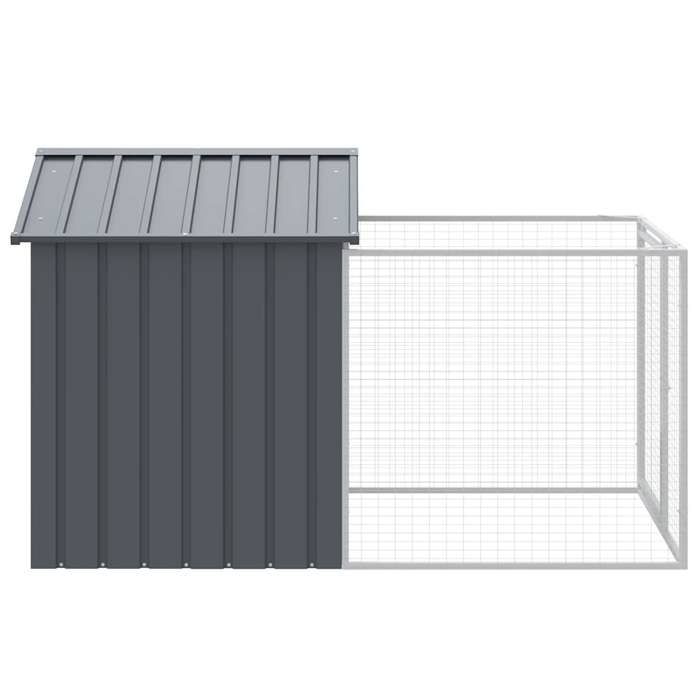 EN SOLDE*Niche pour chien - MONNA - avec cour anthracite 117x201x123 cm@319199
