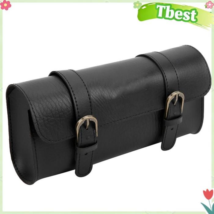 Sacoche de Vélo Vintage Sacoche de Selle en Cuir PU avec Boucle pour Fourche Guidon ou Potence Pendentif Ceinture