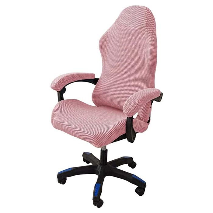 Housse de Chaise de Bureau XJYDNCG Housses de Chaise de Gaming Housse Fauteuil Bureau avec Accoudoirs - Rose