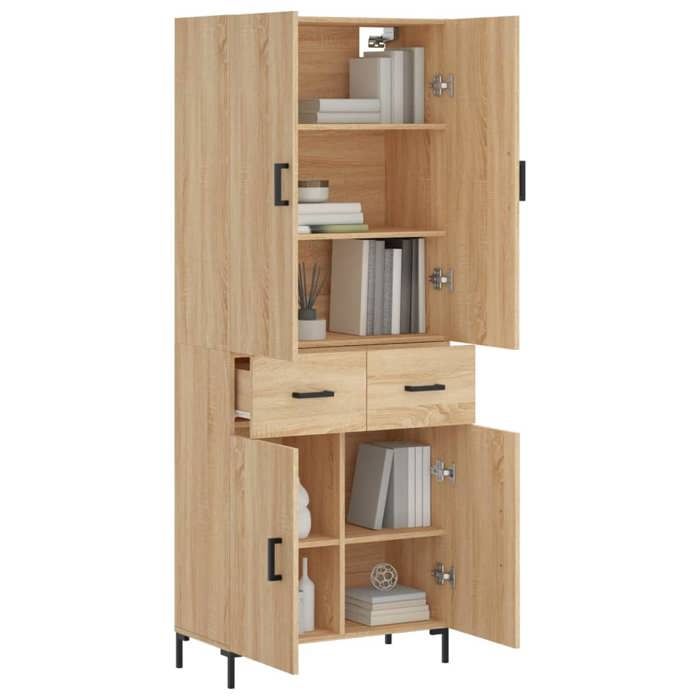 (5999)Meuble rangement - Buffet haut - contemporain - Chêne sonoma 695x34x180 cm Bois dingénierie poid:58.28 kg