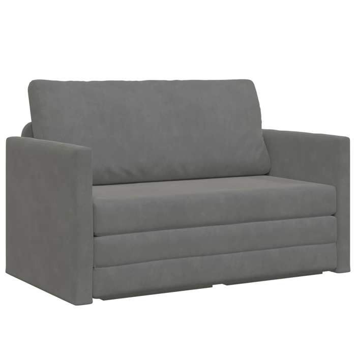 Canapé-lit - vidaXL - velours - gris foncé - 124 x 71 x 78 cm - Capacité 110 kg - confortable osy60j712