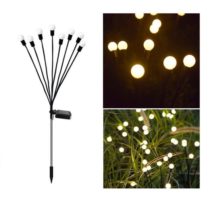 6 Lampes Solaires Extérieures IP65 Design Moderne Tubes Flexibles Inox Éclairage Décoratif Jardin Terrasse Fête Paysage .