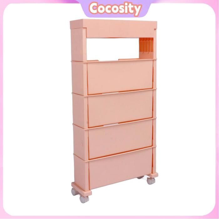 Cocosity étagère mobile Cocosity étagère dorganisation roulante Bibliothèque Mobile polyvalente meuble bibliotheque Bleu Rose