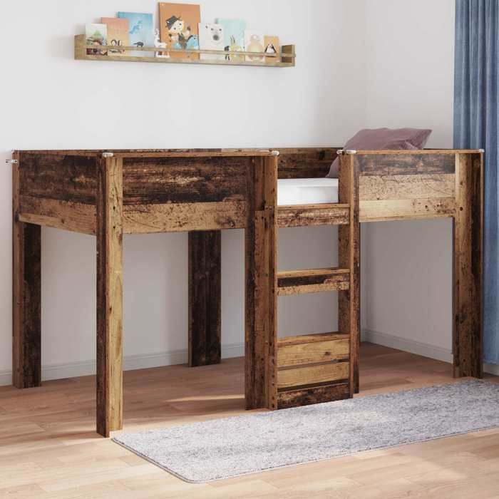 vidaXL Lit Superposé pour Enfants Bois ancien 80 x 200 cm 3410489