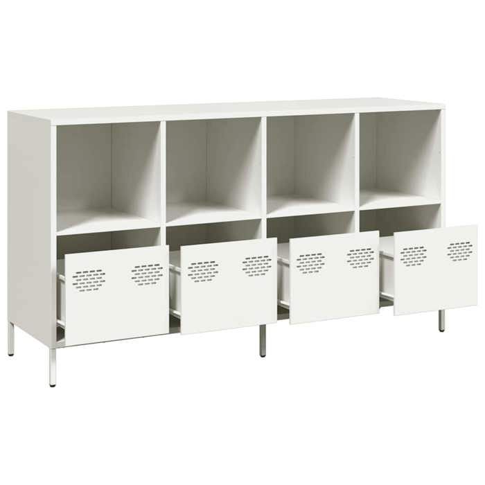 Blanc Commode Salon CHIC Buffet bas/Cabinet 1 PC blanc 135x39x73 5 cm acier laminé à froid N12437
