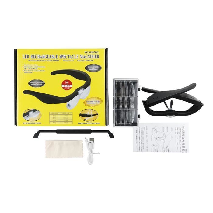 Loupe De Lecture Lumineuse 2.0X Rechargeable USB - Grand écran 11x6 Cm - Avec Lumière LED