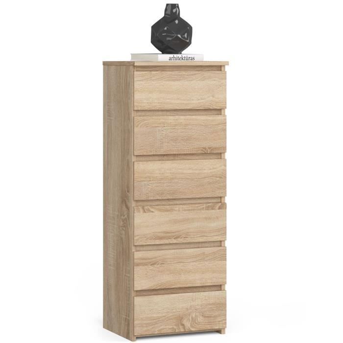 Commode AKORD CL6 Chêne Sonoma 40 cm 6 tiroirs Commode AKORD CL6 Chêne Sonoma 40 cm 6 tiroirs