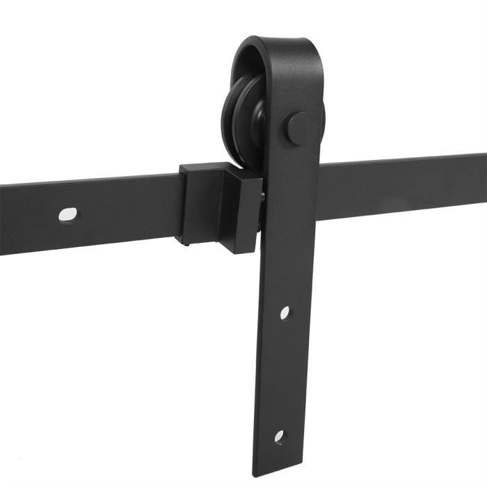 Kit Rails Porte De Grange Coulissante Noire - 8 à 20 Pieds, Pour 4 Portes, CCJH