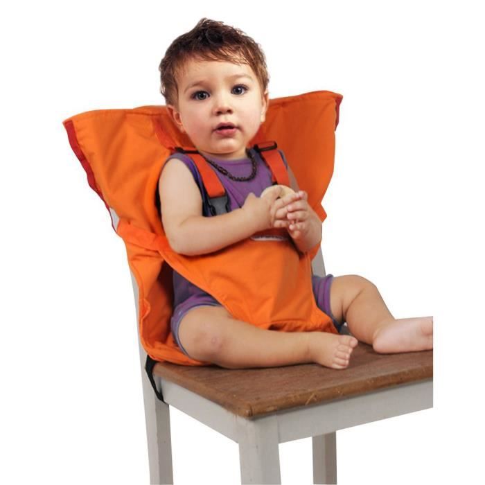 HIGHDAS Tissu de voyage portable Chaise haute / siège d'appoint pour bébés  infant-orange