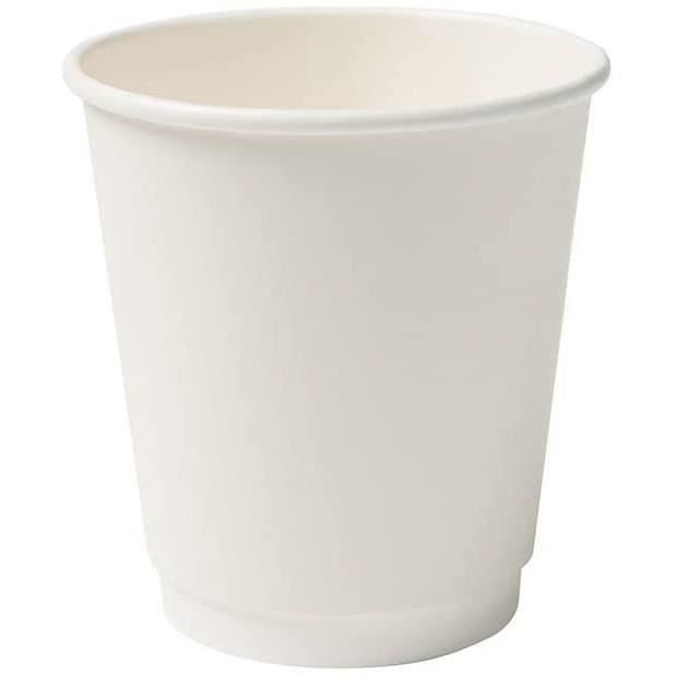 Carton doublé café gobelet jetable Bio I 25 pièces à emporter gobelet en  Papier Blanc Non-imprimés 200ml - 8oz I 100% [105] - Cdiscount Maison