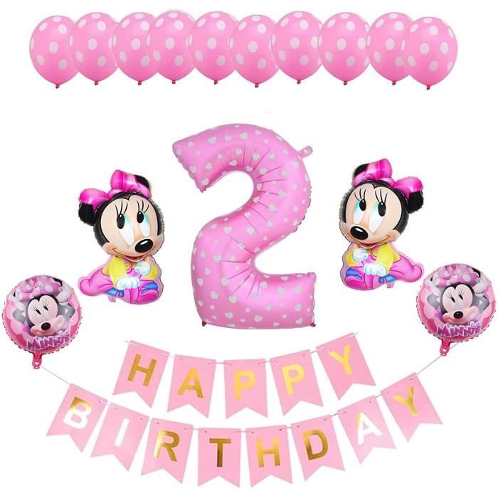 Minnie Balloons Décorations,Minnie 2 ans,Minnie Ballons Latex  Set,Anniversaire Minnie Kit,Minnie Ballons Latex+Ballon Minnie+Mi A467