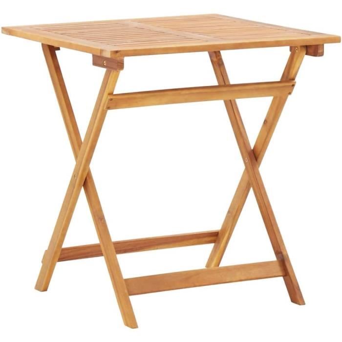 Table de Jardin Pliable Table de Balcon Pliable 70x70x75 cm Bois dacacia Massif A227