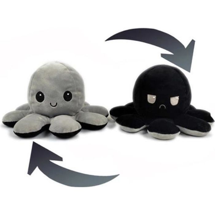 Peluche Poulpe Reversible Pieuvre Mignonne En Peluche Jouets The Octopus Poulpe Pour Enfants Famille Gris Noir Cdiscount Jeux Jouets