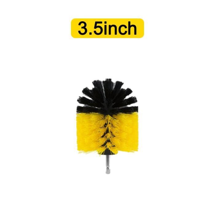 Kit 2 Brosses Pour Perceuse - Nettoyage Jantes, Tapis, Salle De Bain - Montage Rapide, Cône Bleu Et Jaune - Accessoire