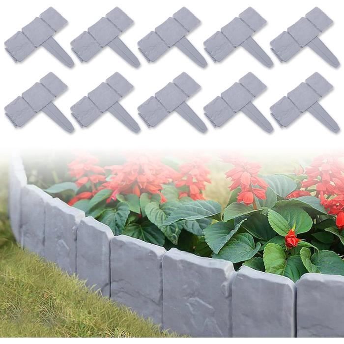 Bordure De Pelouse En Plastique - 20 Cm De Haut - 4 X 9 M - Anthracite - Pour Jardin, Étang Bordure De Pelouse En Plastique - 20 Cm De Haut - 4 X 9 M - Anthracite - Pour Jardin, Étang