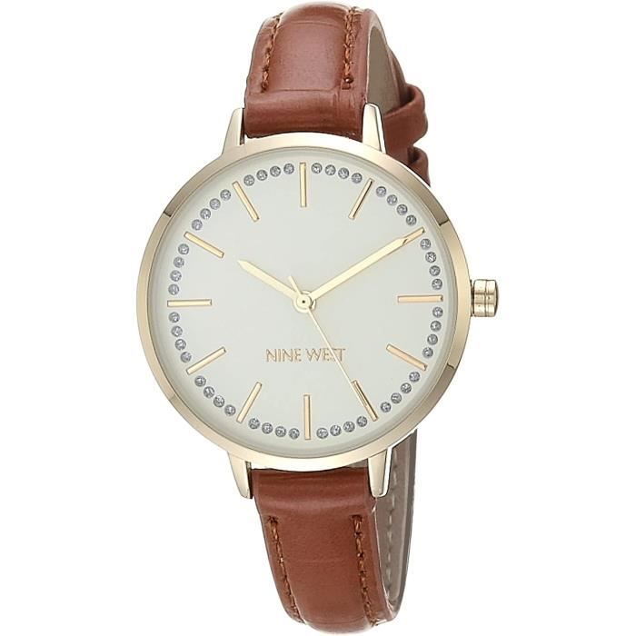 Montre Pour Femme Avec Bracelet Effet Croco Orn De Paillettes