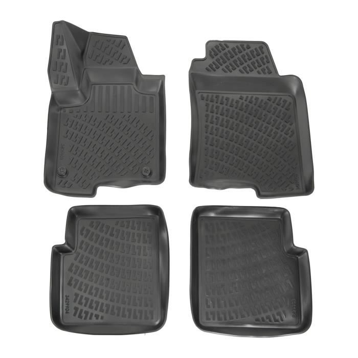 Tapis De Sol 3D En Caoutchouc Pour Honda Civic (2012+) - Noir - 4 Pièces - Garantie 2 Ans