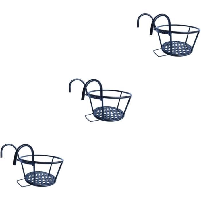 Supports à Fleurs Suspendus Pour Clôture/balcon - Lot De 4, Fer Antirouille - Porte-pots Décoratifs élégants - 6