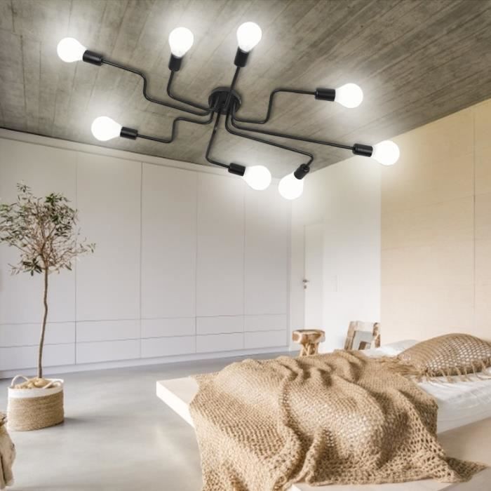 Rétro Lustre Plafond Lampe Suspensions Luminaire Plafond Avec 8 Tête