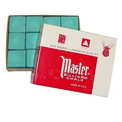 Craies De Billard Master Original USA – Lot De 12 Pièces, Qualité Américaine (bleu/vert/rouge/gris)