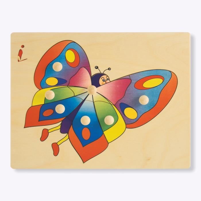 Dida Puzzle Bois Bebe Papillon Puzzles Pour Les Enfants Avec Boutons En Bois Achat Vente Puzzle Cdiscount