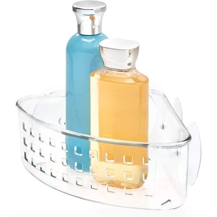 Basic panier de douche de coin, valet de douche en plastique sans